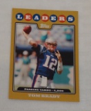 2008 Topps NFL Football Card Gold Insert Tom Brady Patriots #286 Leaders 879/2008