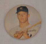 Vintage 1950s 1960s Mickey Mantle Pin Button Bat On Shoulder Stadium Premium 3'' Yankees MLB HOF