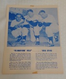Rare Vintage 1956 Mickey Mantle Yankees Tri Fold Mail In Premium Bauer Yogi Trimmed MLB Baseball