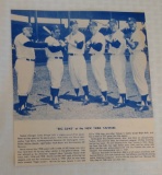 Rare Vintage 1958 Yankees Mickey Mantle Tri Fold Mail In Premium Team Photo Yogi Skowron Trimmed