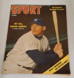 Vintage October 1956 Sport Magazine Mickey Mantle Yankees HOF No Label Nice Condition Complete HOF
