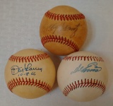 3 Vintage Auto Baseball Lot Bpbby Shantz Don Larsen Del Ennis Feeney ROMLB MLB Yankees Sign-ed