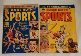 2 Vintage 1950 Fawcett Babe Ruth Sports Comic Book Pair #9 & #11