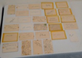 28 Vintage Auto Index Card Goverment Postcard Lot Mel Ott Al Simmons Ford Early Durocher Sign-ed