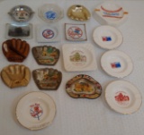 Vintage Collectible Ashtray Lot MLB Baseball HOF Cooperstown NY Yankees Cardinals Ceramic Metal