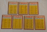 Complete Vintage 1962 Topps Baseball Checklist Lot Unmarked Nice Ovrall 1st 2nd 3rd 4th 5th 6th 7th