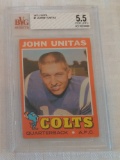 Vintage 1971 Topps NFL Football Card #1 Johnny Unitas Colts HOF Beckett BVG GRADED 5.5 EX+ Slabbed