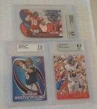3 Different Eili Manning 2004 Press Pass Rookie Card Lot RC BGS GRADED Slabbed Inserts Ole Miss NFL