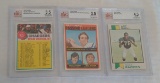 3 Vintage Topps NFL Football BVG Graded Lot 1972 Staubach Leaders 1973 Art Shell RC Chargers Team