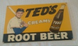 Ted Williams Root Beer Porcelain Advertising Sign Sealed Ande Rooney 10x15 Sox Modern