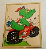 Vintage 1981 Philadelphia Phillies Phillie Philly Phanatic Macot Motorcycle Promo Framed MLB 8x10