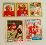 Vintage 1982 NFL Football 2nd Year Card Lot Joe Montana 49ers #488 #489 Stickers HOF Solid