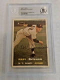 Vintage 1957 Topps Baseball #216 Marv Grissom Autographed Signed BAS Beckett MLB Slabbed