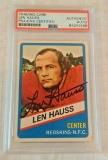 Autographed Signed PSA Slabbed Card 1976 Wonder Bread Len Hauss Redskins NFL Sharp Football