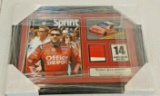 Mobil 1 Tony Stewart NASCAR Photo Framed Matted Race Used Sheet Metal Display 14x20