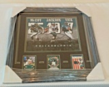 Eagles NFL Photo 3 Game Used Jersey Card McCoy Vick DeSean Jackson Framed Matted Cave Art 22x22