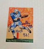 John Mackey Colts Vintage Autographed Signed Goal Line Art Card NFL Football #'d COA GLAC