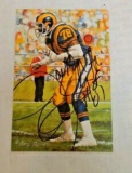 Jackie Slater Rams Vintage Autographed Signed Goal Line Art Card NFL Football #'d COA GLAC