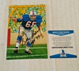Billy Shaw Bills BAS Beckett Vintage Autographed Signed Goal Line Art Card NFL Football #'d COA GLAC
