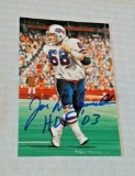 Joe DeLamielleure Bills Vintage Autographed Signed Goal Line Art Card NFL Football #'d COA GLAC