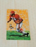 Joe Perry 49ers Vintage Autographed Signed Goal Line Art Card NFL Football #'d COA GLAC