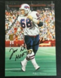 Joe Delamielleure Bills MSU Vintage Autographed Signed Goal Line Art Card NFL Football #'d COA GLAC