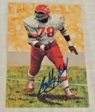 Bobby Bell Chiefs Vintage Autographed Signed Goal Line Art Card NFL Football #'d COA GLAC