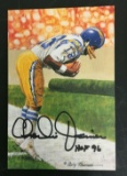 Charlie Joiner Chargers Vintage Autographed Signed Goal Line Art Card NFL Football #'d COA GLAC