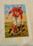 Bob St Clair Niners Vintage Autographed Signed Goal Line Art Card NFL Football #'d COA GLAC