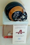 Mark Bulger Autographed Signed Authentic COA NFL Football Riddell Mini Helmet Rams West Virginia