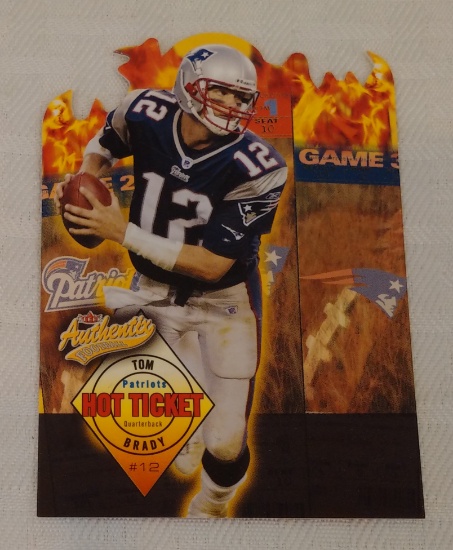 2004 Fleer Authentix Hot Ticket Die Cut Insert Card Die Cut Tom Brady Patriots NFL Football NRMT