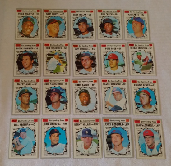 Complete Sub Set Vintage 1970 Topps Baseball Sporting News All Star 20 Card Lot Nice Aaron Reggie