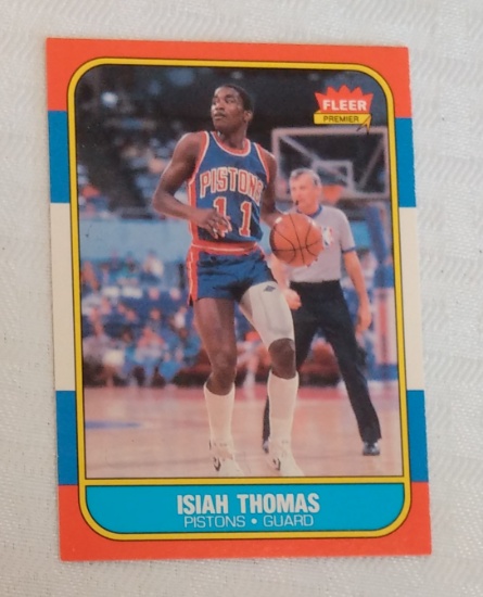 Vintage 1986-87 Fleer NBA Basketball Rookie Card RC #109 Isiah Thomas Pistons HOF