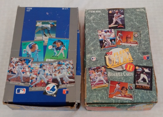 1991 & 1992 Fleer Ultra Baseball Wax Box Lot 72 Total Factory Sealed Packs Stars Rookies HOFers