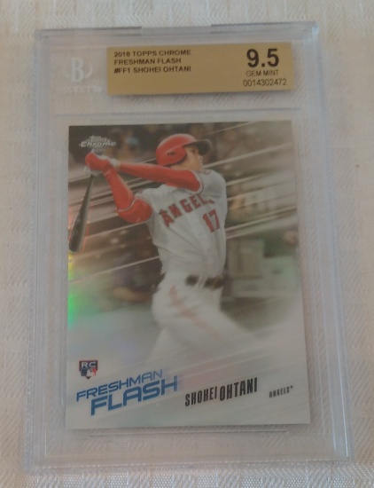 2018 Topps Chrome MLB Baseball Rookie Card Freshman Flash Insert Shohei Ohtani Angels RC BGS 9.5 GEM