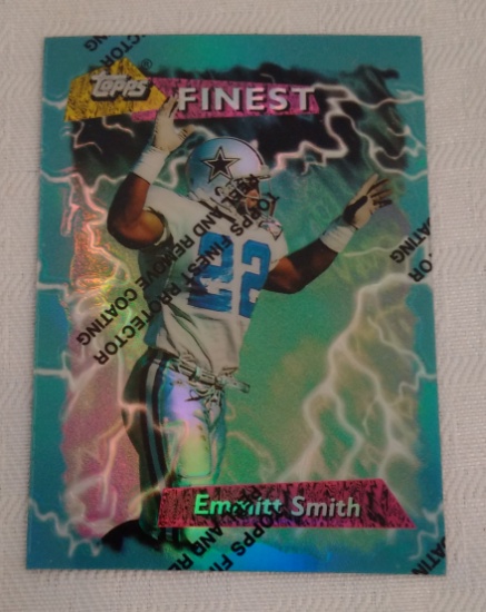 1995 Topps Finest NFL Football Insert Card Refractor #180 Emmitt Smith Cowboys HOF NRMT w/ Film