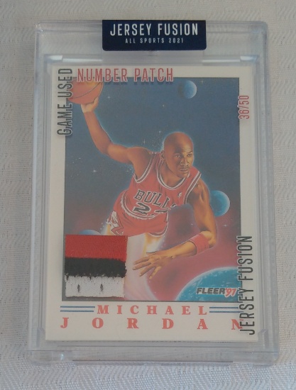 Jersey Fusion Relic Game Used Jersey Card 36/50 Michael Jordan Bulls 3 Color Patch NBA Basketball