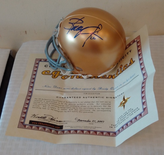 Brady Quinn Autographed Signed Notre Dame Mini Football Helmet Rookie Signature Irish COA