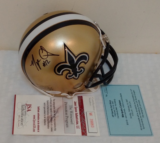 Marques Coltson Autographed Signed Saints Mini NFL Football Helmet JSA COA