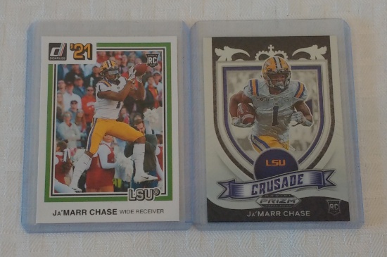 2 Rookie Card Lot RC LSU Bengals Ja'Marr Chase Panini Donruss Prizm Draft Picks