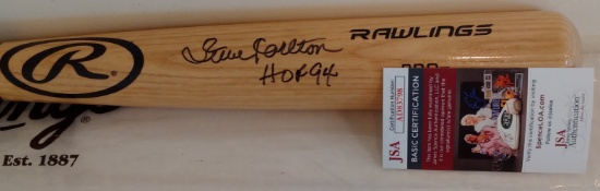 Steve Carlton Autographed Signed Rawlings Big Stick Baseball Bat Phillies HOF Inscription JSA COA