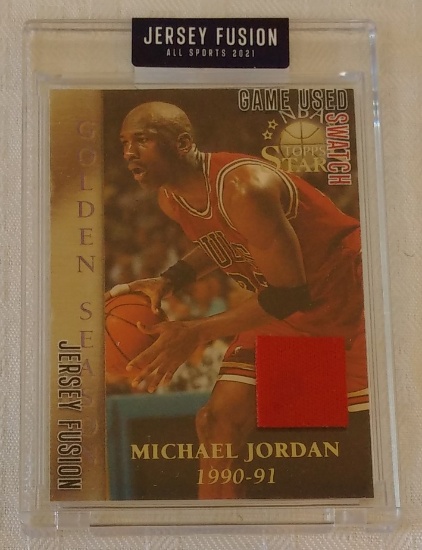 Jersey Fusion Relic Game Used Jersey Card Michael Jordan Bulls HOF NBA Basketball Topps Stars Red