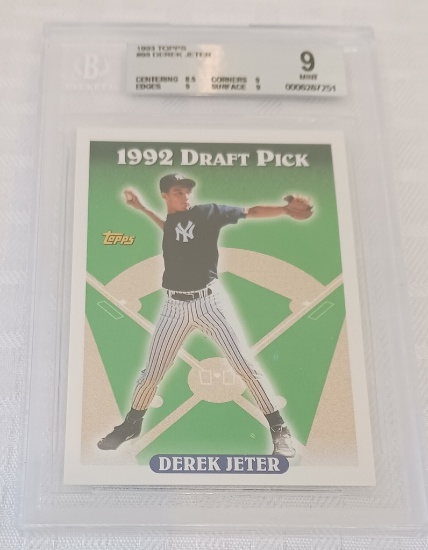 1993 Topps #98 Derek Jeter Rookie Card Yankees Baseball RC HOF BGS GRADED 9 MINT MLB