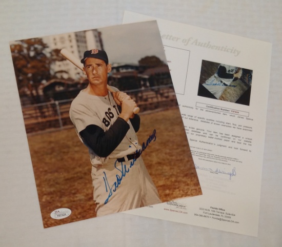 Ted Williams Autographed Signed 8x10 Photo MLB Baseball Red Sox HOF JSA LOA Full Letter COA