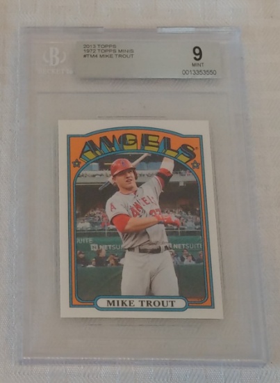 2013 Topps Mini Baseball Card 1972 Style Mike Trout Angels BGS GRADED 9 MINT 2nd Year