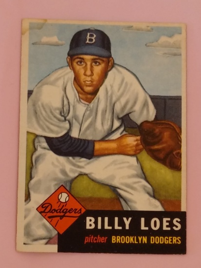 Vintage 1953 Topps MLB Baseball Card #174 Billy Loes Dodgers