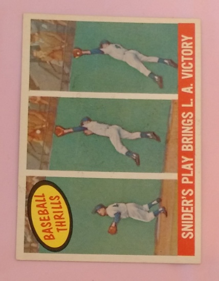 Vintage 1959 Topps MLB Baseball Thrills Card #468 Duke Snider HOF