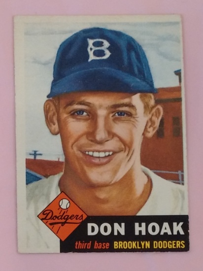 Vintage 1953 Topps MLB Baseball Card #176 Don Hoak Dodgers