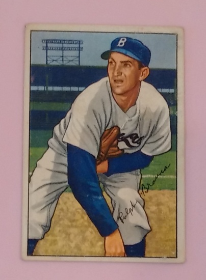 Vintage 1952 Bowman MLB Baseball Card #96 Ralph Branca Dodgers