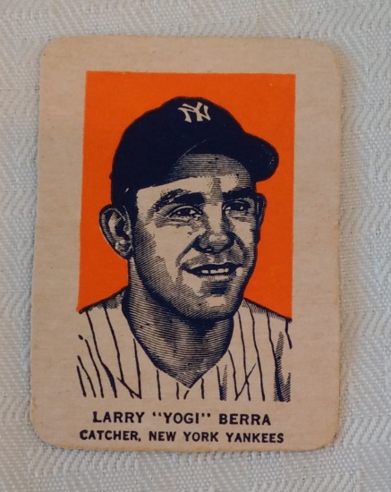 Vintage 1952 Wheaties MLB Baseball Card Yogi Berra Yankees HOF Hand Cut